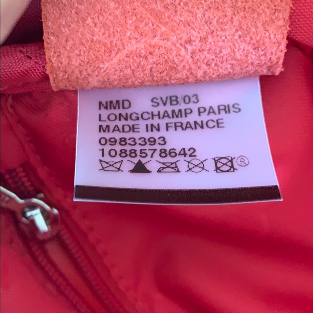 New Longchamp Red Nylon Messenger Crossbody Bag - Picture 8 of 8
